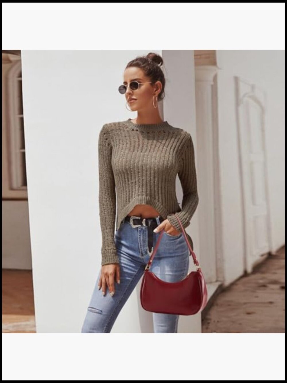 Vegan Leather Hobo Shoulder Bag Y2K Trendy Crossbody Clutch Purse Adjustable - Picture 2 of 7